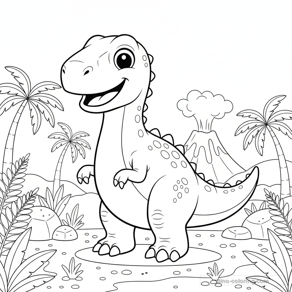 Desenho Friendly Allosaurus para Colorir #6