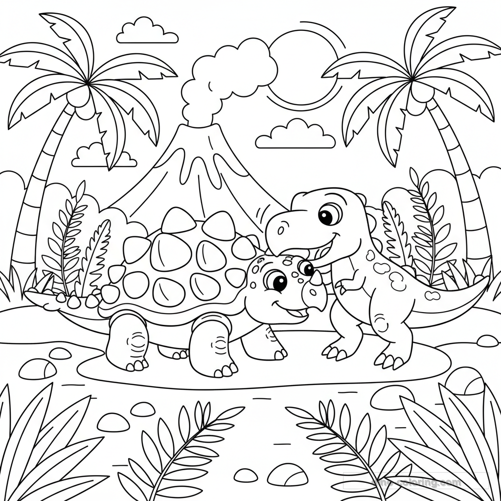 Defending Ankylosaurus Ausmalbild #8