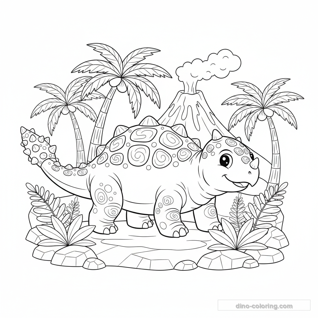 Disegno Detailed Ankylosaurus da Colorare #11