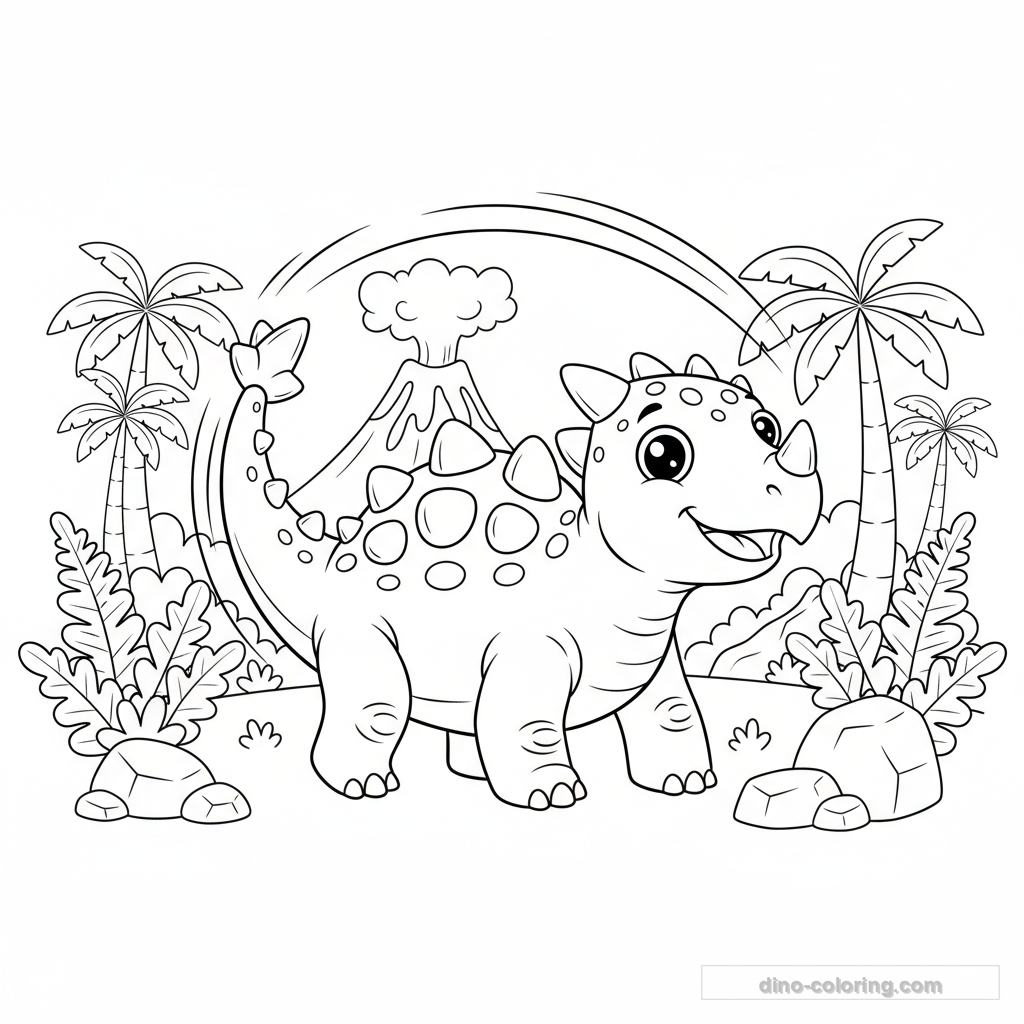 Desenho Club Tail Ankylosaurus para Colorir #25