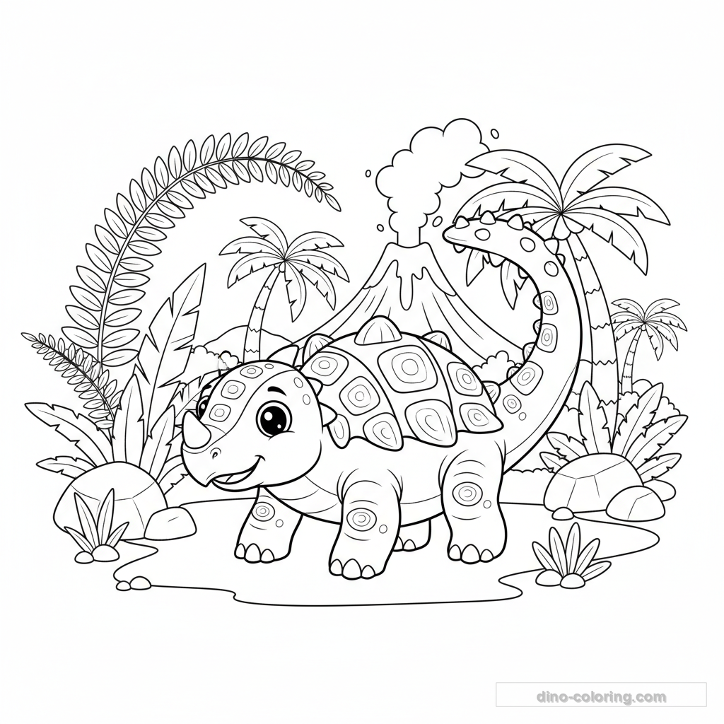 Disegno Club Tail Ankylosaurus da Colorare #10