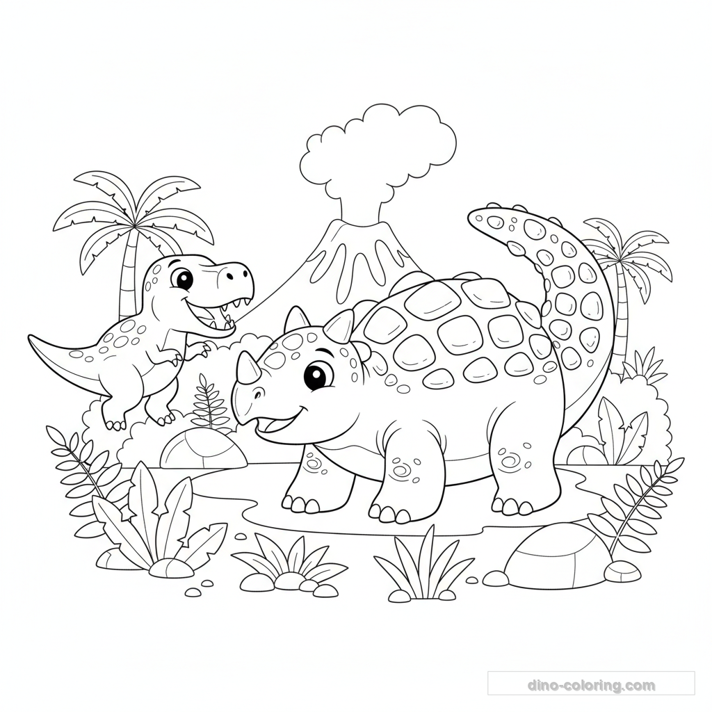 Defending Ankylosaurus Ausmalbild #14