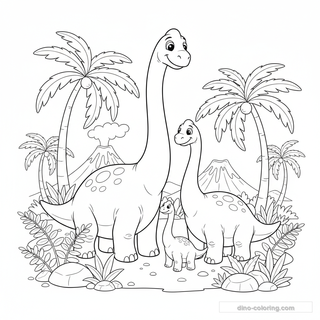 Brachiosaurus Family Ausmalbild #18