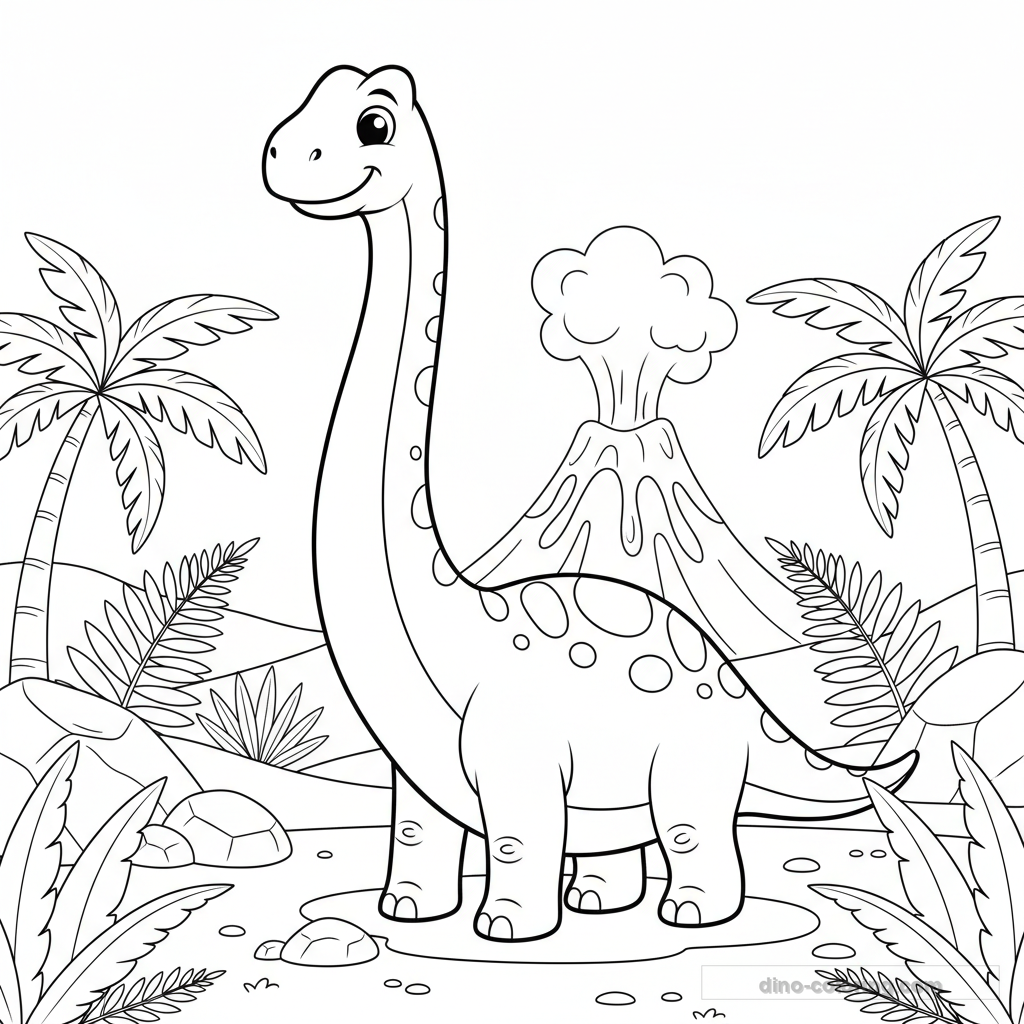 Desenho Long Neck Brachiosaurus para Colorir #38