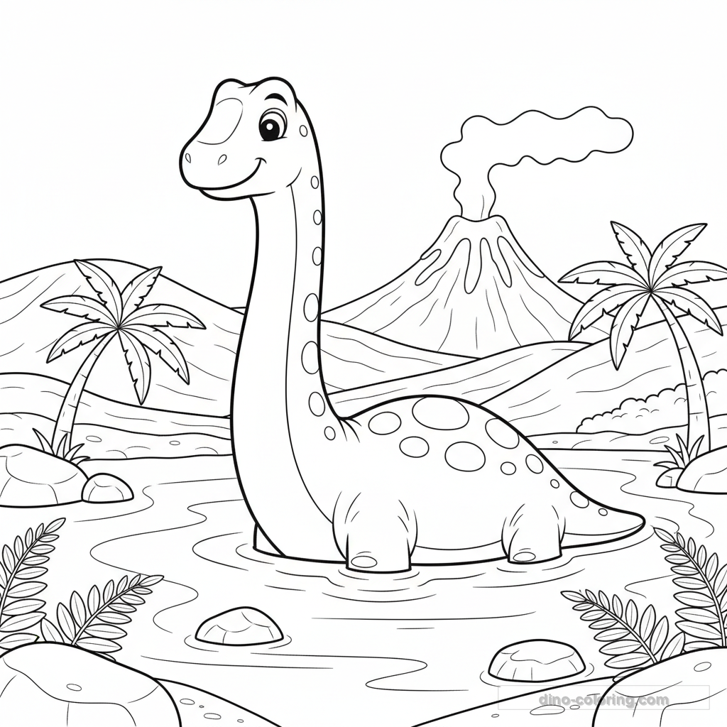 Brachiosaurus in Lake Ausmalbild #30