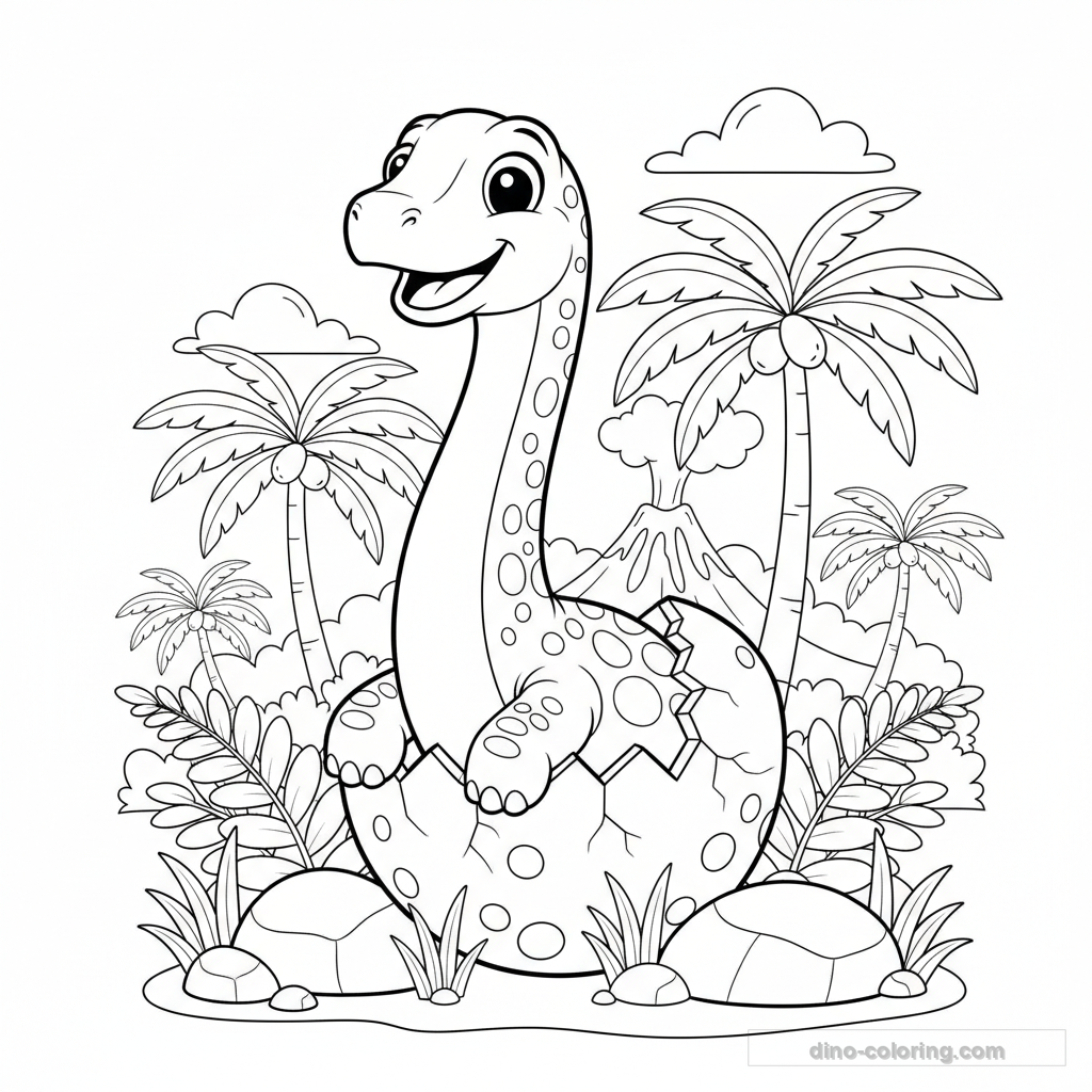 Disegno Baby Brachiosaurus da Colorare #12