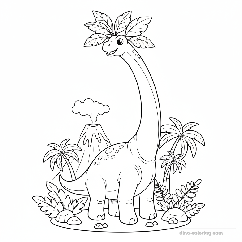 Dibujo Long Neck Brachiosaurus para Colorear #28