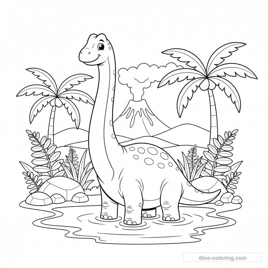 Brachiosaure au Lac #8