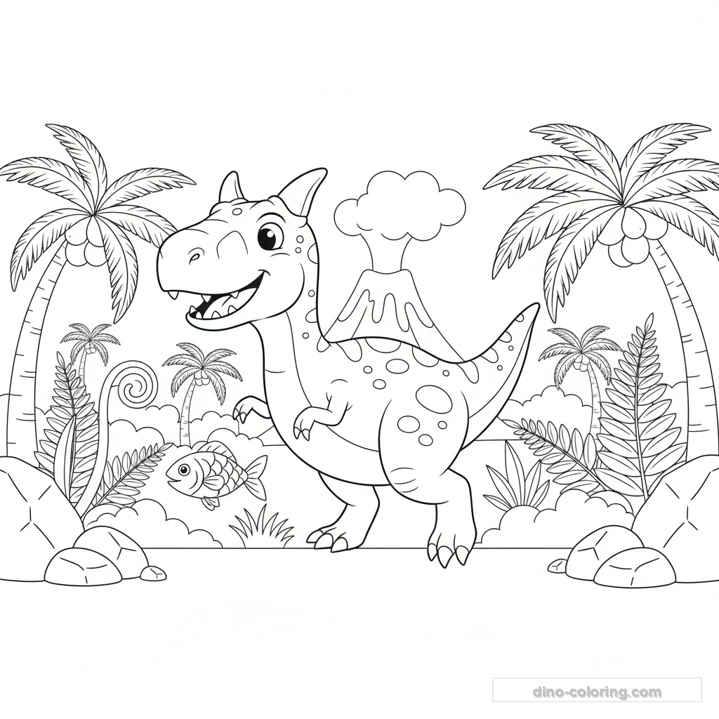 Dibujo Hunting Carnotaurus para Colorear #5