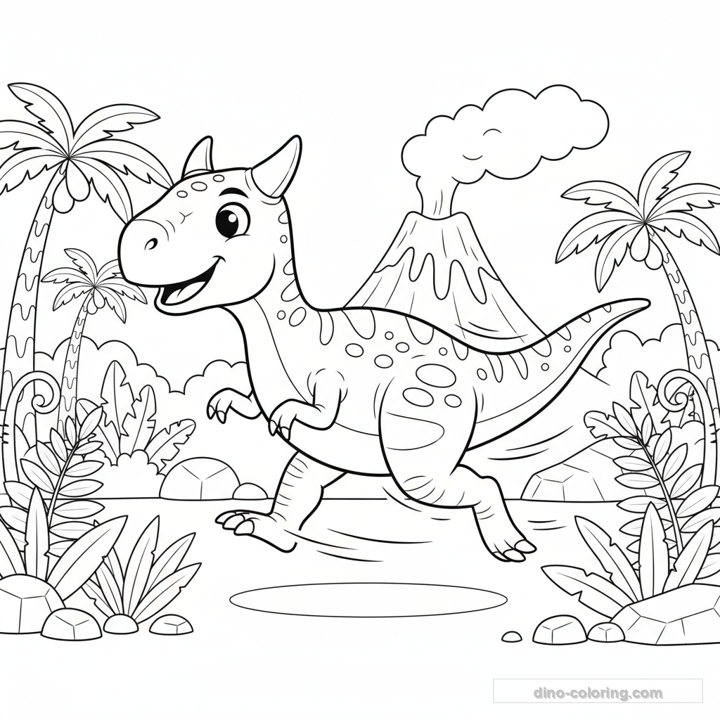 Dibujo Running Carnotaurus para Colorear #6