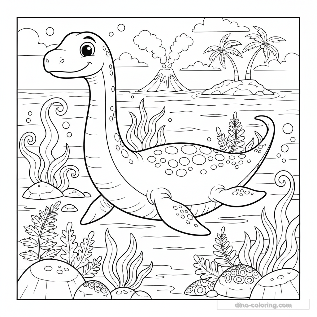 Desenho Sea Dinosaurs para Colorir #7