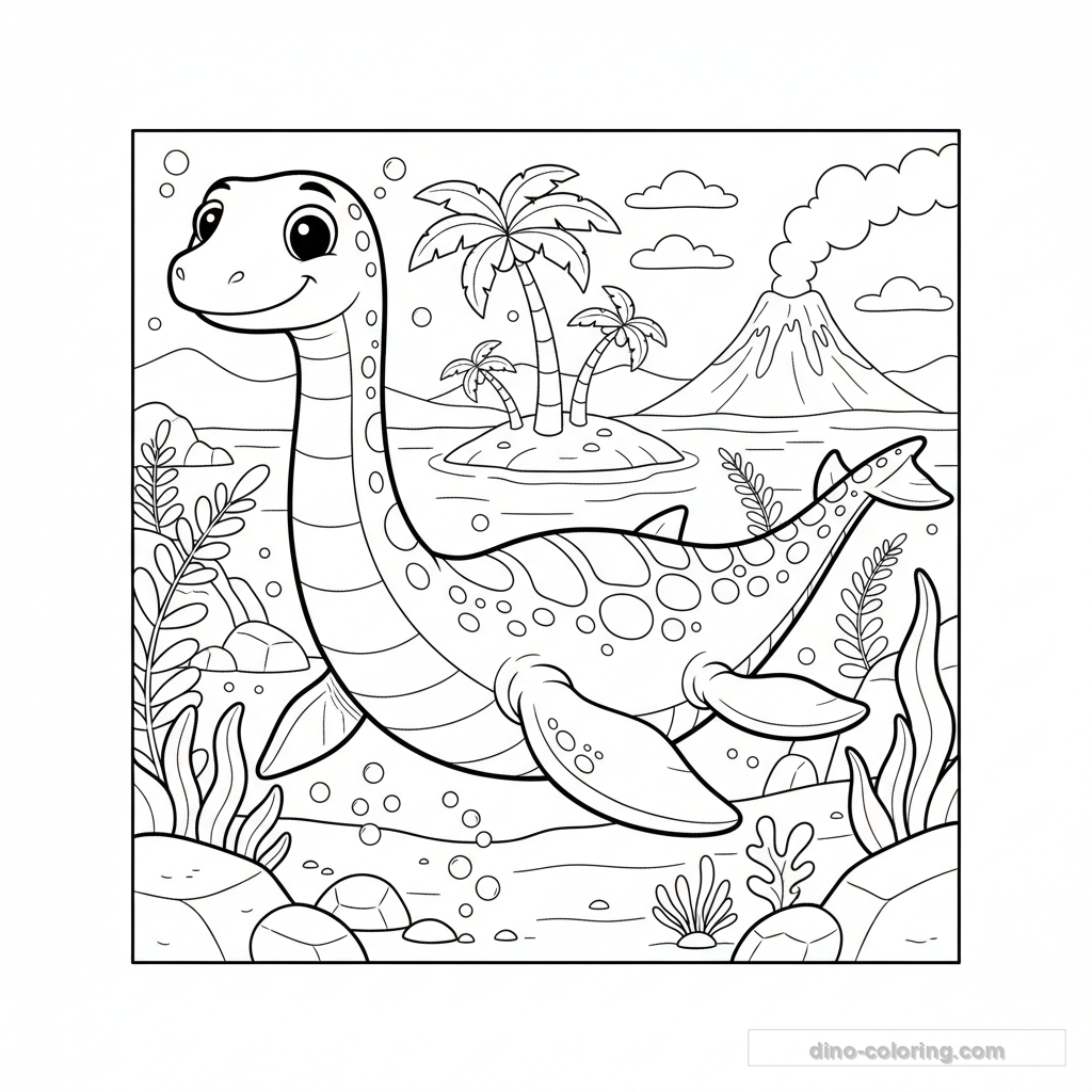 Desenho Sea Dinosaurs para Colorir #7