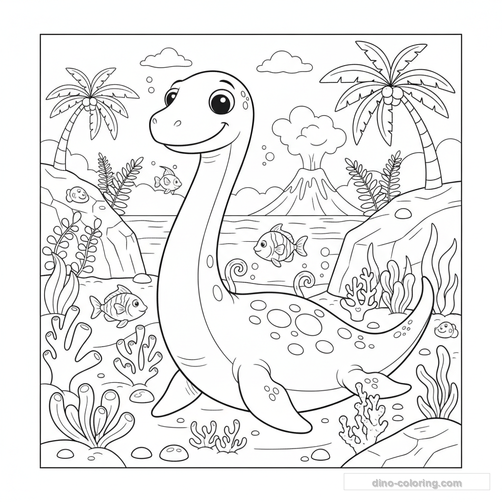 Desenho Reef Sea Dinosaurs para Colorir #8