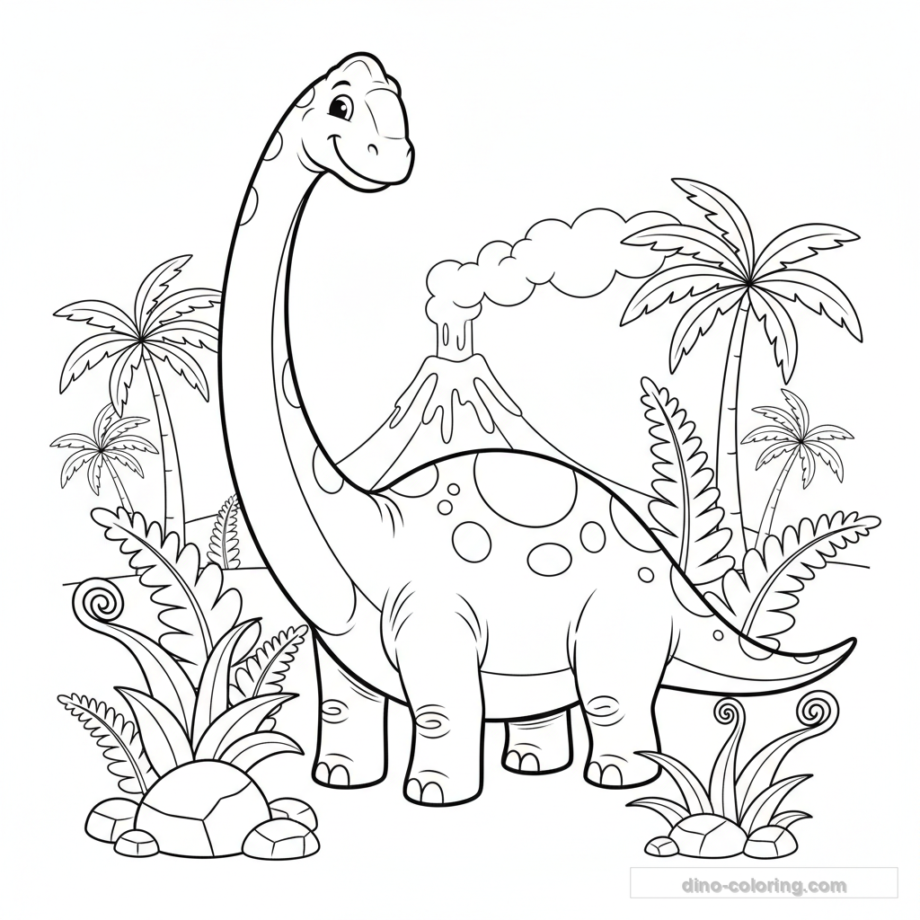 Dibujo Giant Diplodocus para Colorear #4