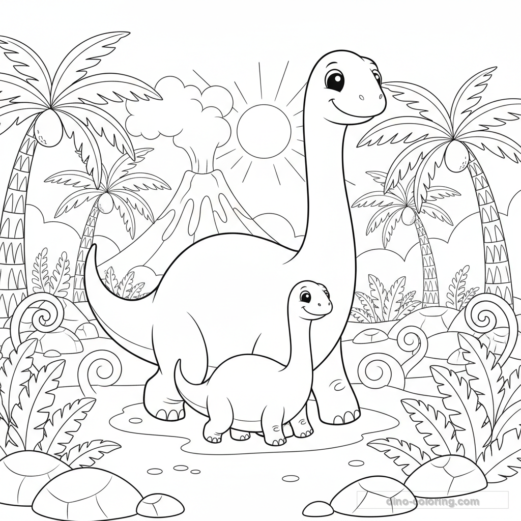 Desenho Baby Diplodocus para Colorir #13