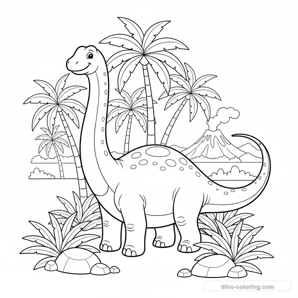 Whip Tail Diplodocus Ausmalbild #7