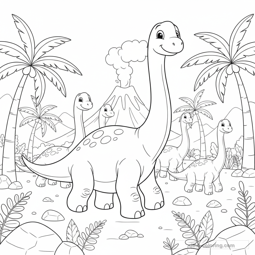 Dibujo Migrating Diplodocus para Colorear #13