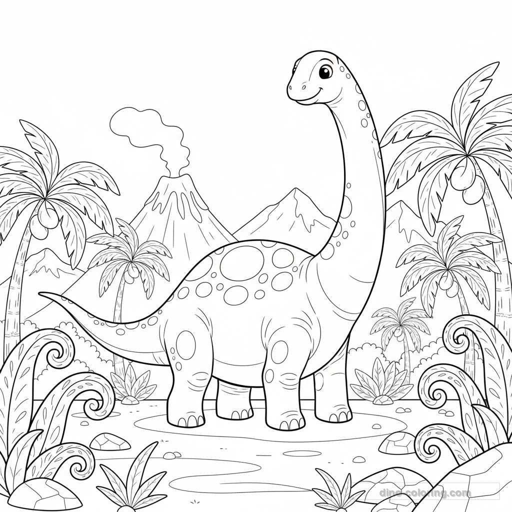 Disegno Giant Diplodocus da Colorare #10