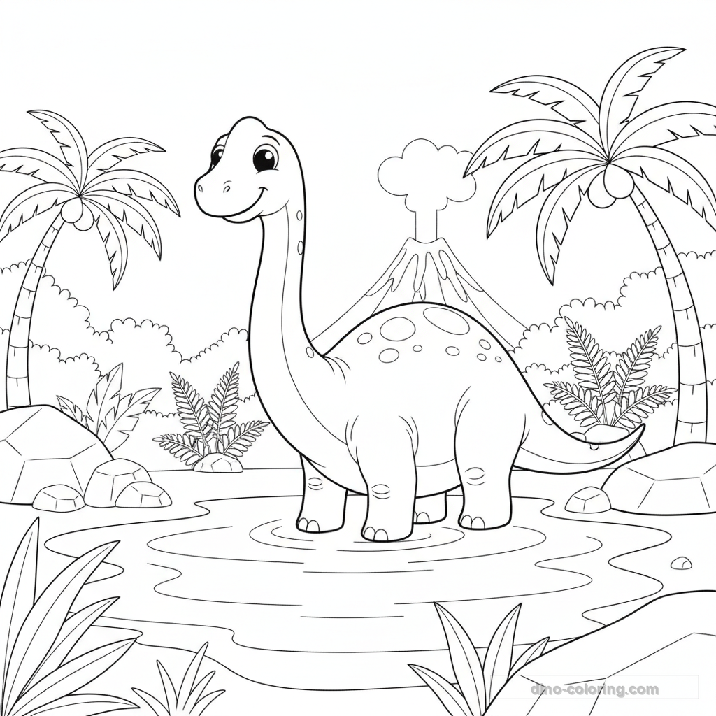 Diplodocus at Lake Ausmalbild #8