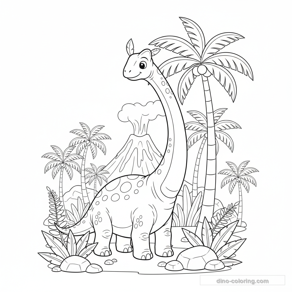 Desenho Long Neck Diplodocus para Colorir #31