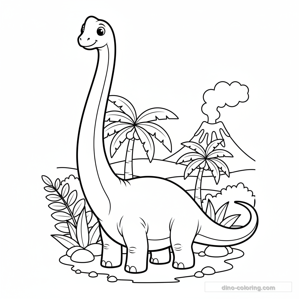 Desenho Long Neck Diplodocus para Colorir #14