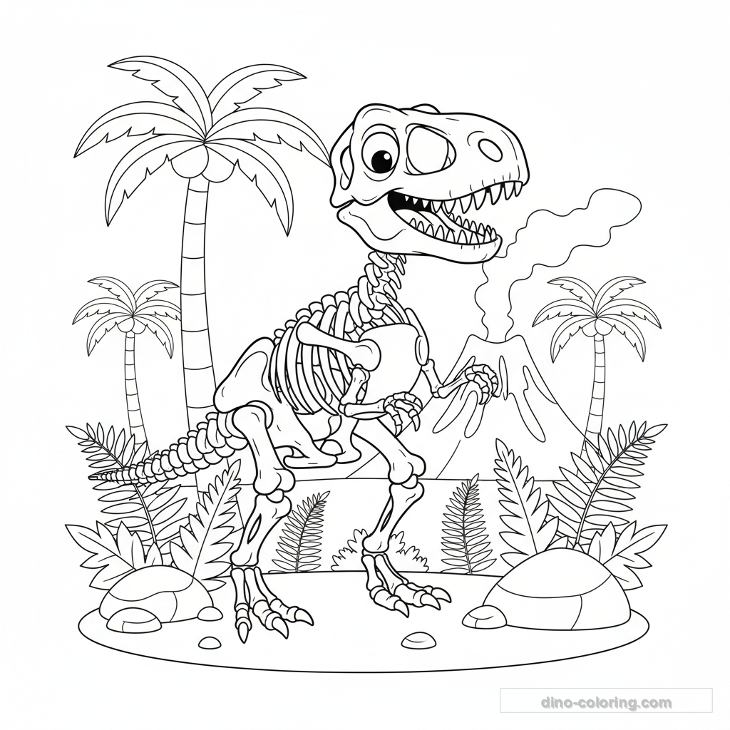 Disegno Dinosaur Skeleton da Colorare #10