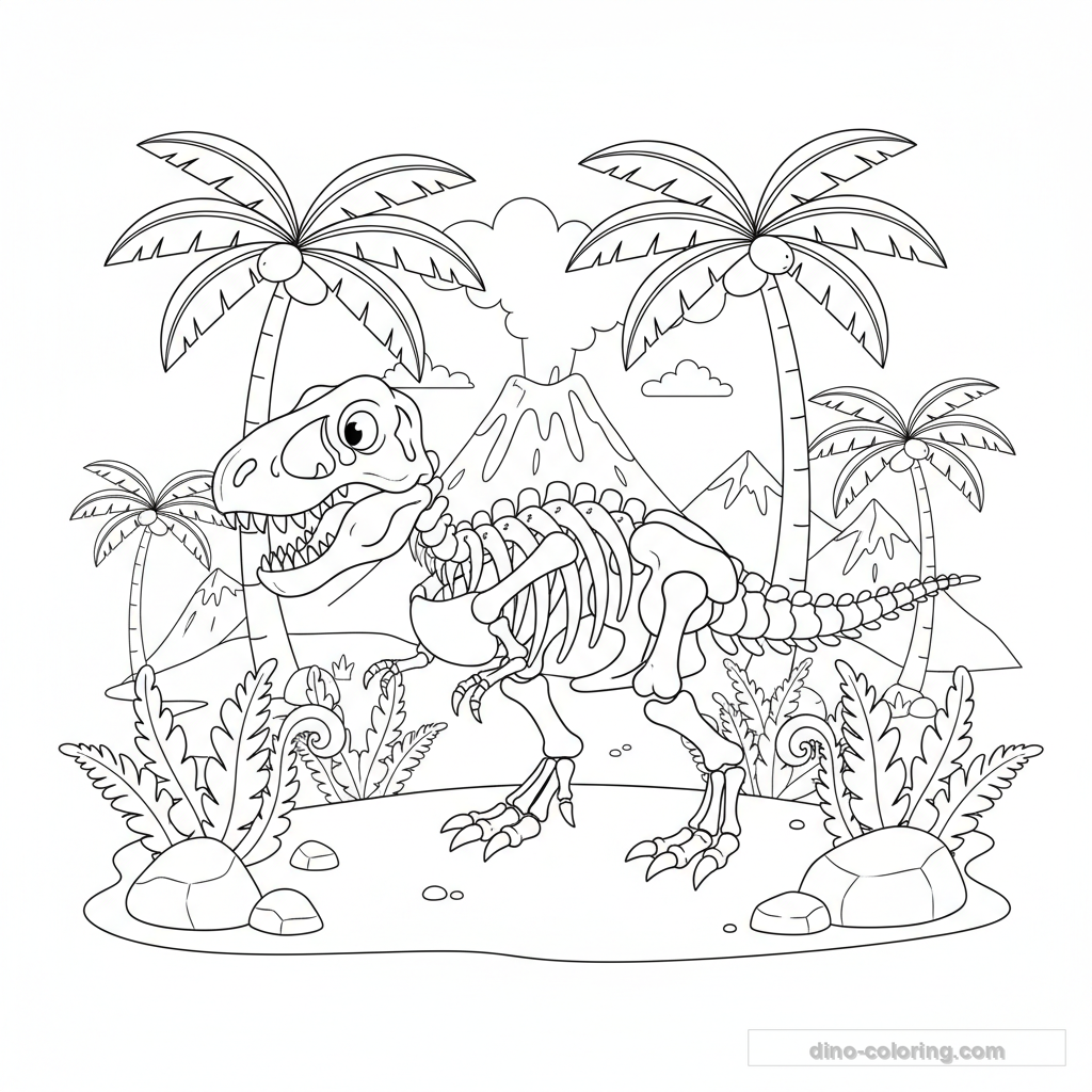 Dinosaur Skeleton Ausmalbild #8