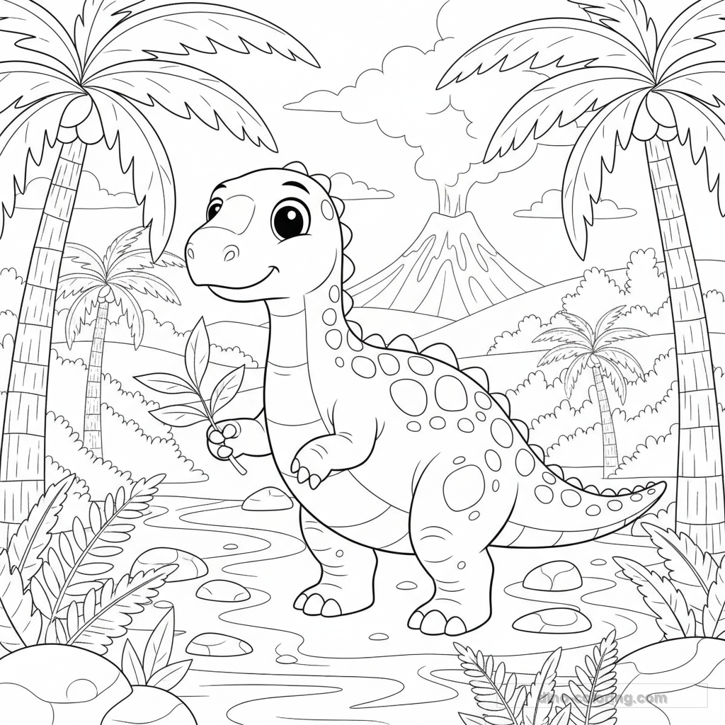 Forest Iguanodon Ausmalbild #9
