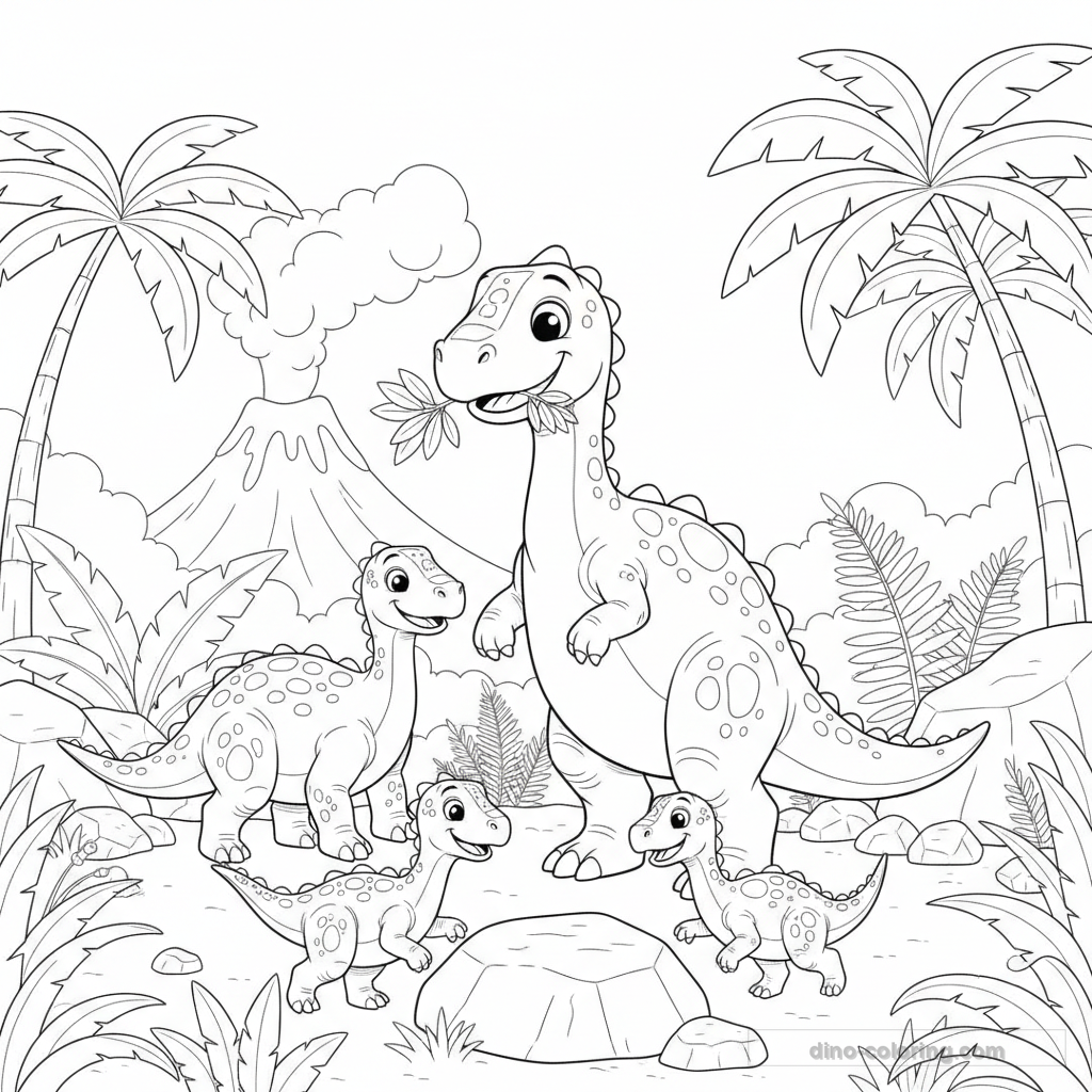 Iguanodon Family Ausmalbild #3