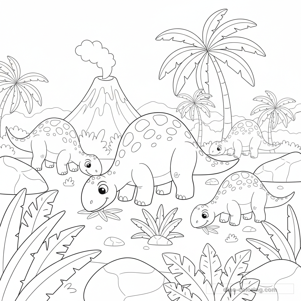 Desenho Iguanodon Herd para Colorir #7