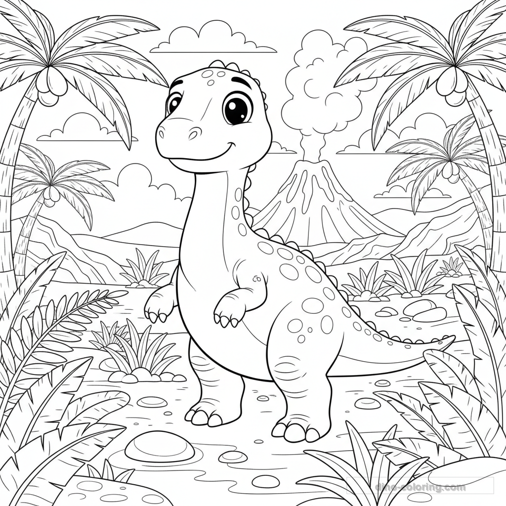 Desenho Friendly Iguanodon para Colorir #8