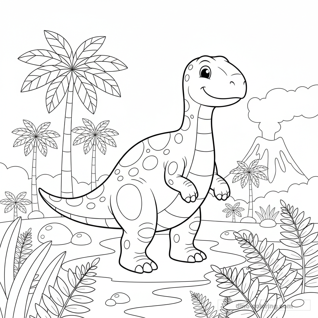 Desenho Standing Iguanodon para Colorir #24