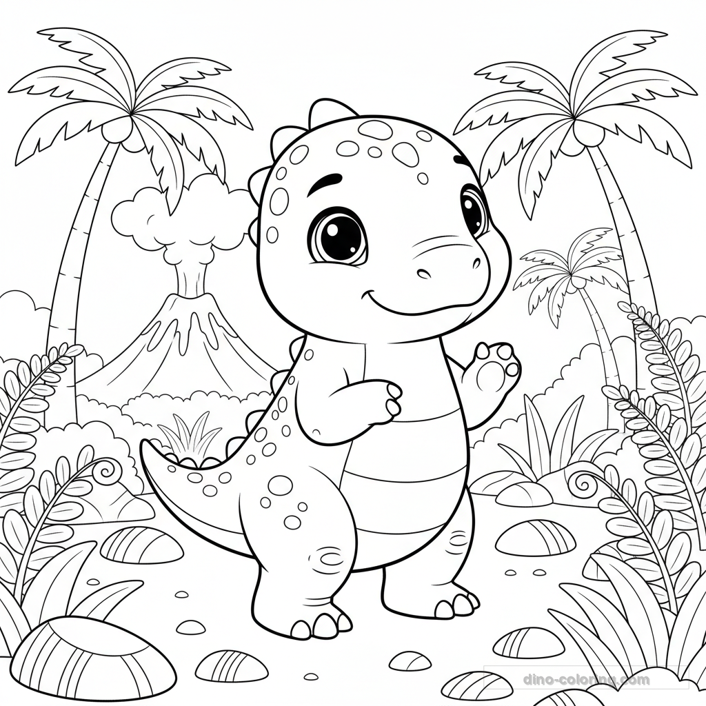 Disegno Baby Iguanodon da Colorare #9