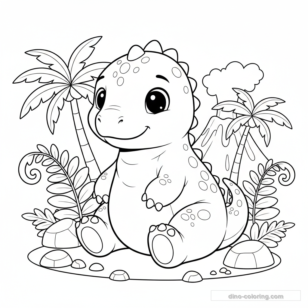 Desenho Baby Iguanodon para Colorir #37