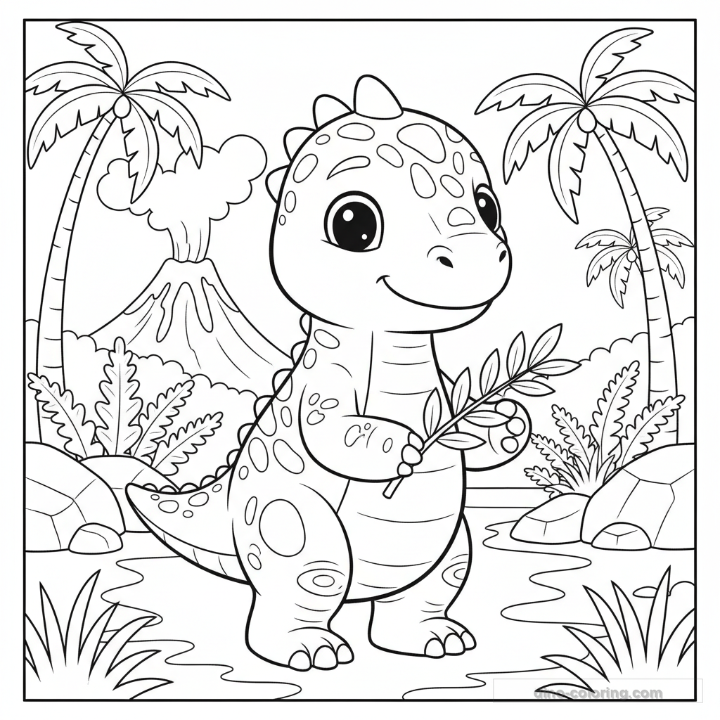 Disegno Baby Iguanodon da Colorare #15