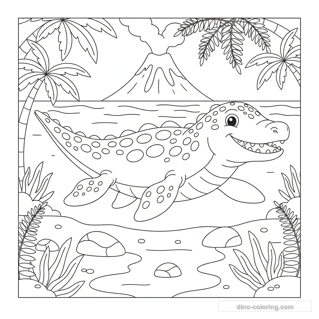 Fierce Mosasaurus Ausmalbild #8