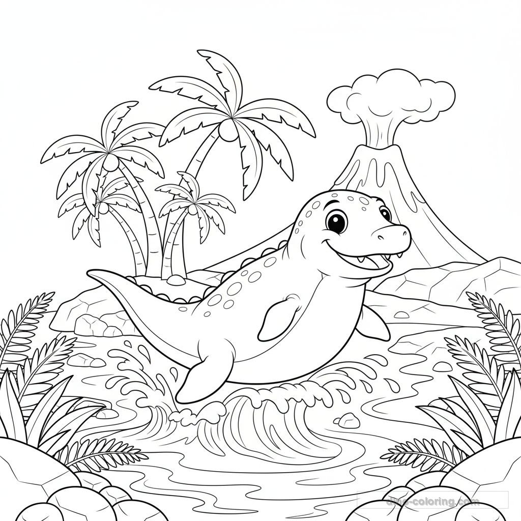 Jumping Mosasaurus Ausmalbild #9