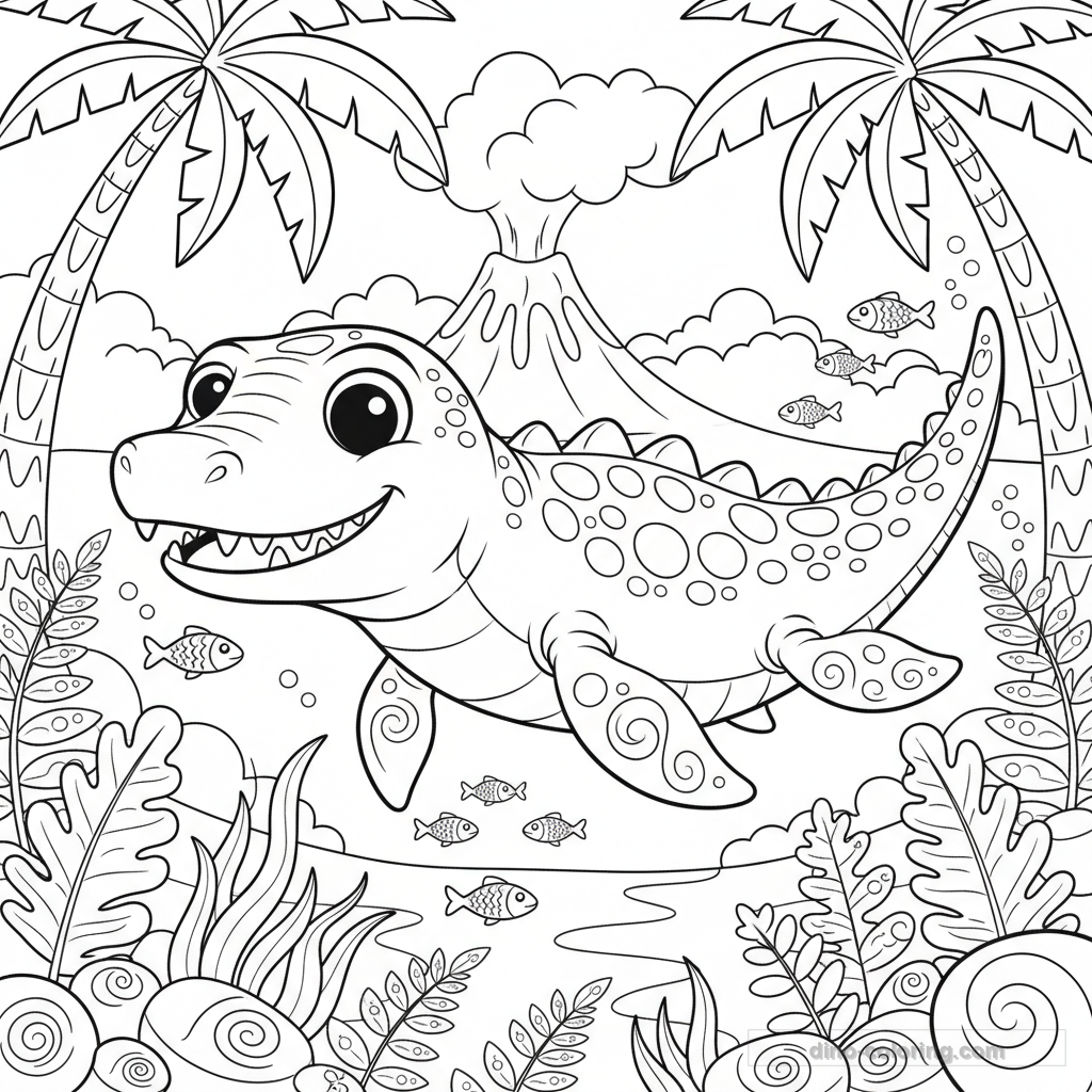 Desenho Fierce Mosasaurus para Colorir #7