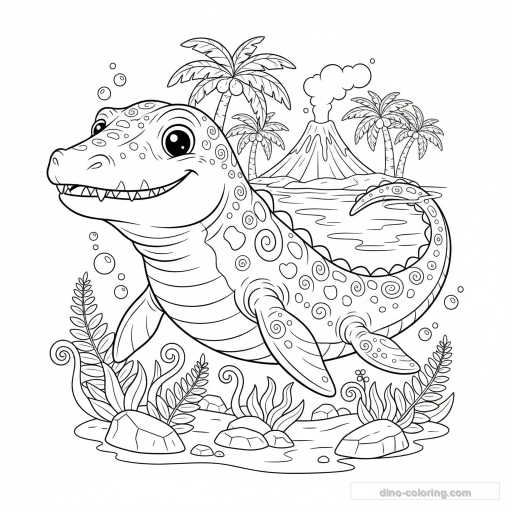 Disegno Giant Mosasaurus da Colorare #4