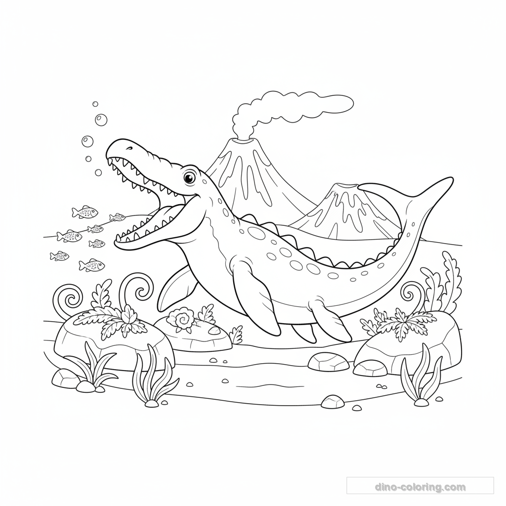 Hunting Mosasaurus Ausmalbild #10