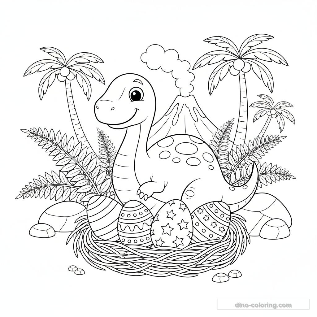 Disegno Colorful Dino Eggs da Colorare #10