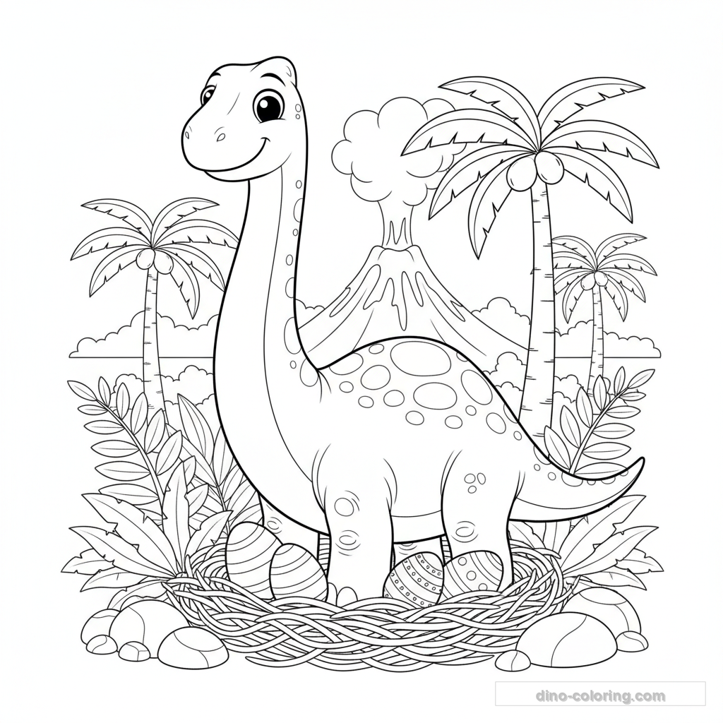 Disegno Prehistoric Eggs da Colorare #6