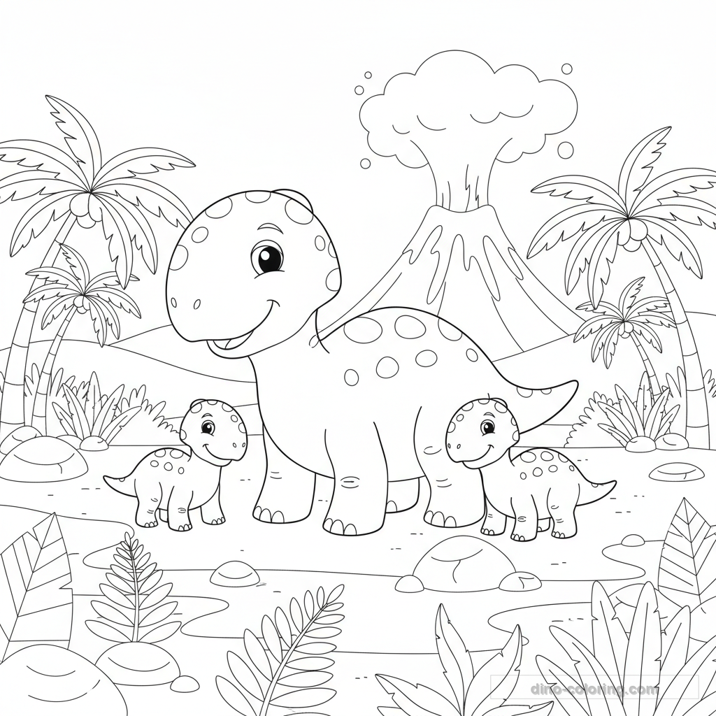 Dibujo Pachycephalosaurus Family para Colorear #11