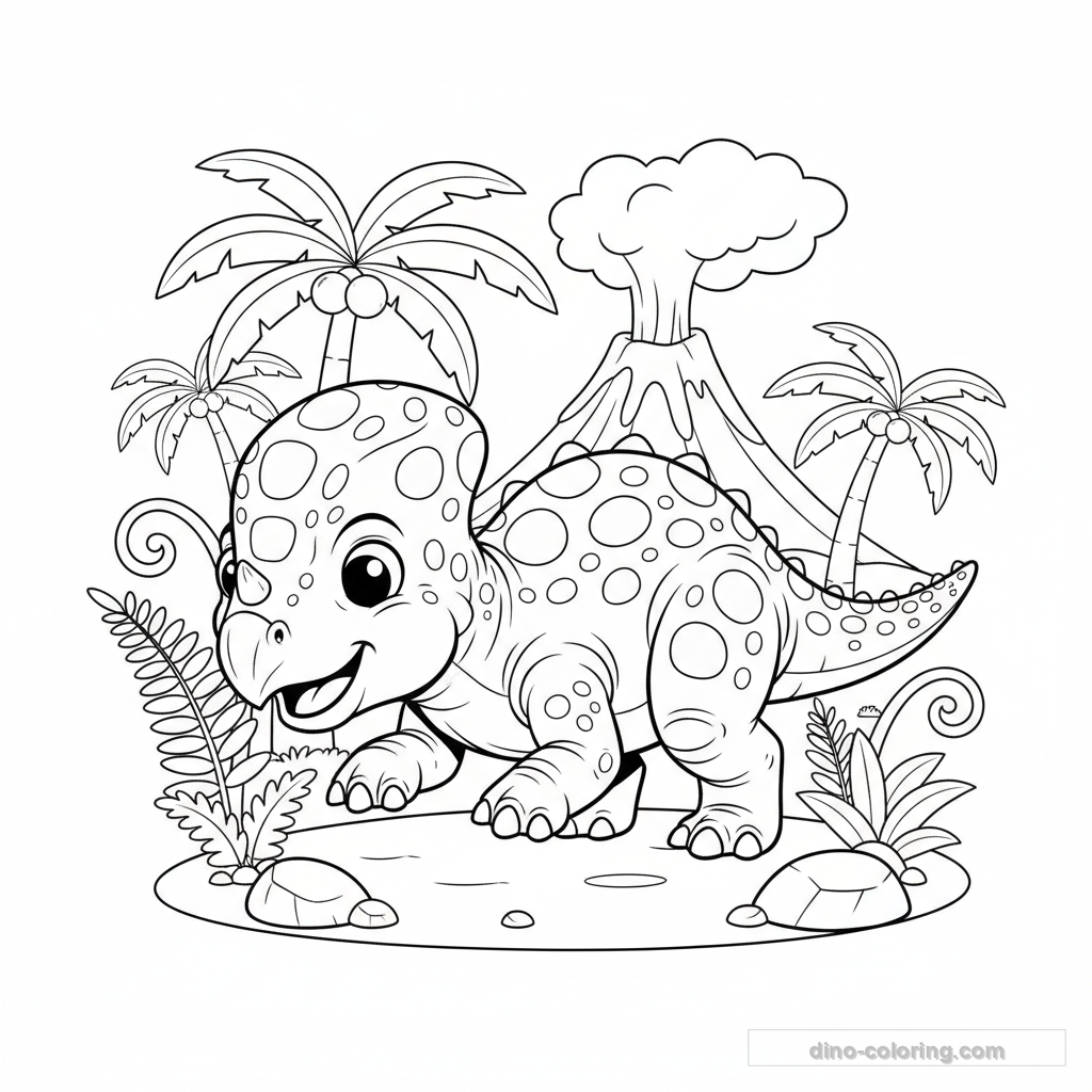 Disegno Fighting Pachycephalosaurus da Colorare #4