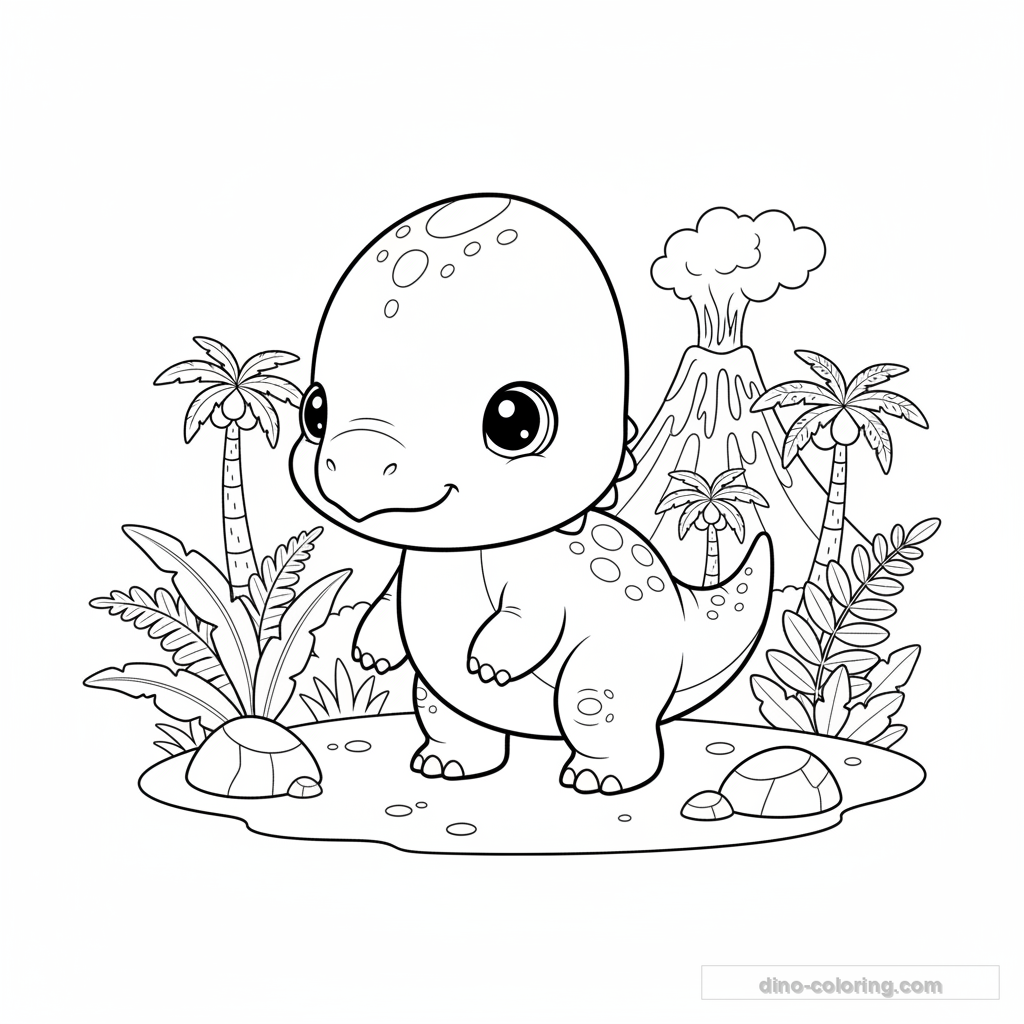 Desenho Baby Pachycephalosaurus para Colorir #10