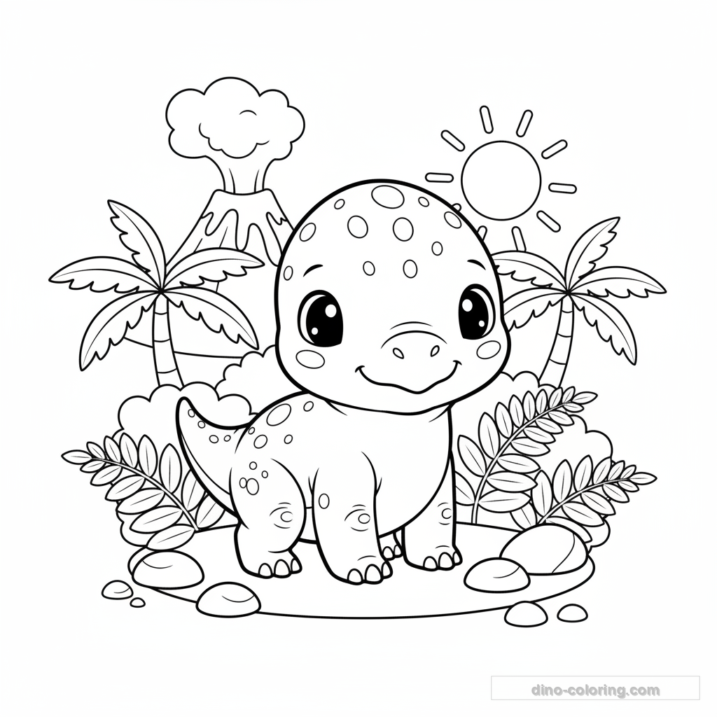 Desenho Baby Pachycephalosaurus para Colorir #24