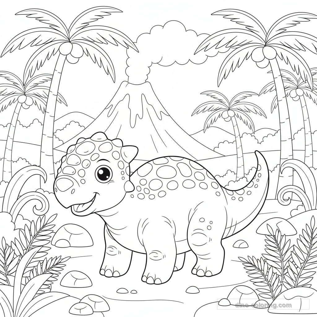 Disegno Pachycephalosaurus Herd da Colorare #26