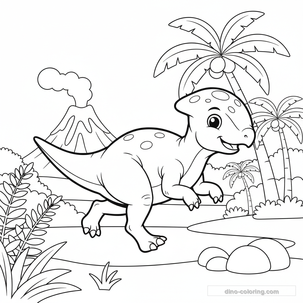 Desenho Running Pachycephalosaurus para Colorir #9