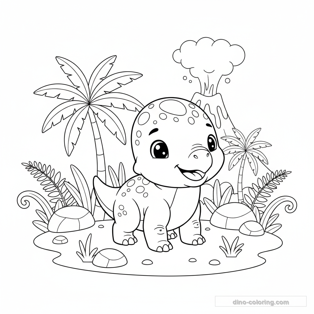 Disegno Baby Pachycephalosaurus da Colorare #10