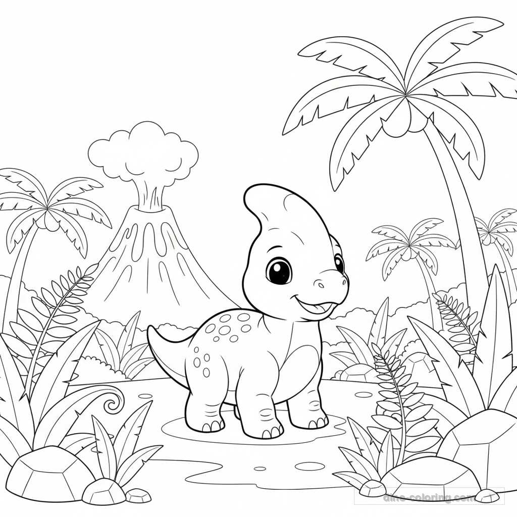 Baby Parasaurolophus Ausmalbild #7